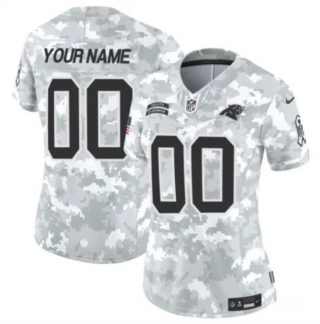 Womens Carolina Panthers Active Player Custom 2024 F.U.S.E Arctic Camo Salute To Service Limited Stitched Football Jersey(Run Small)